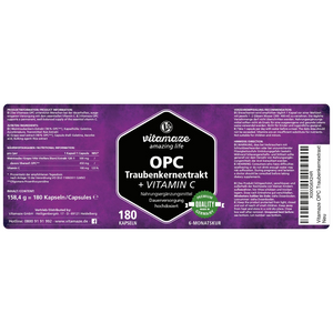 OPC Traubenkernextrakt + Vitamin C - 180 Kapseln