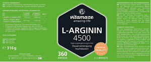L-Arginin 4.500 hochdosiert - 360 Kapseln